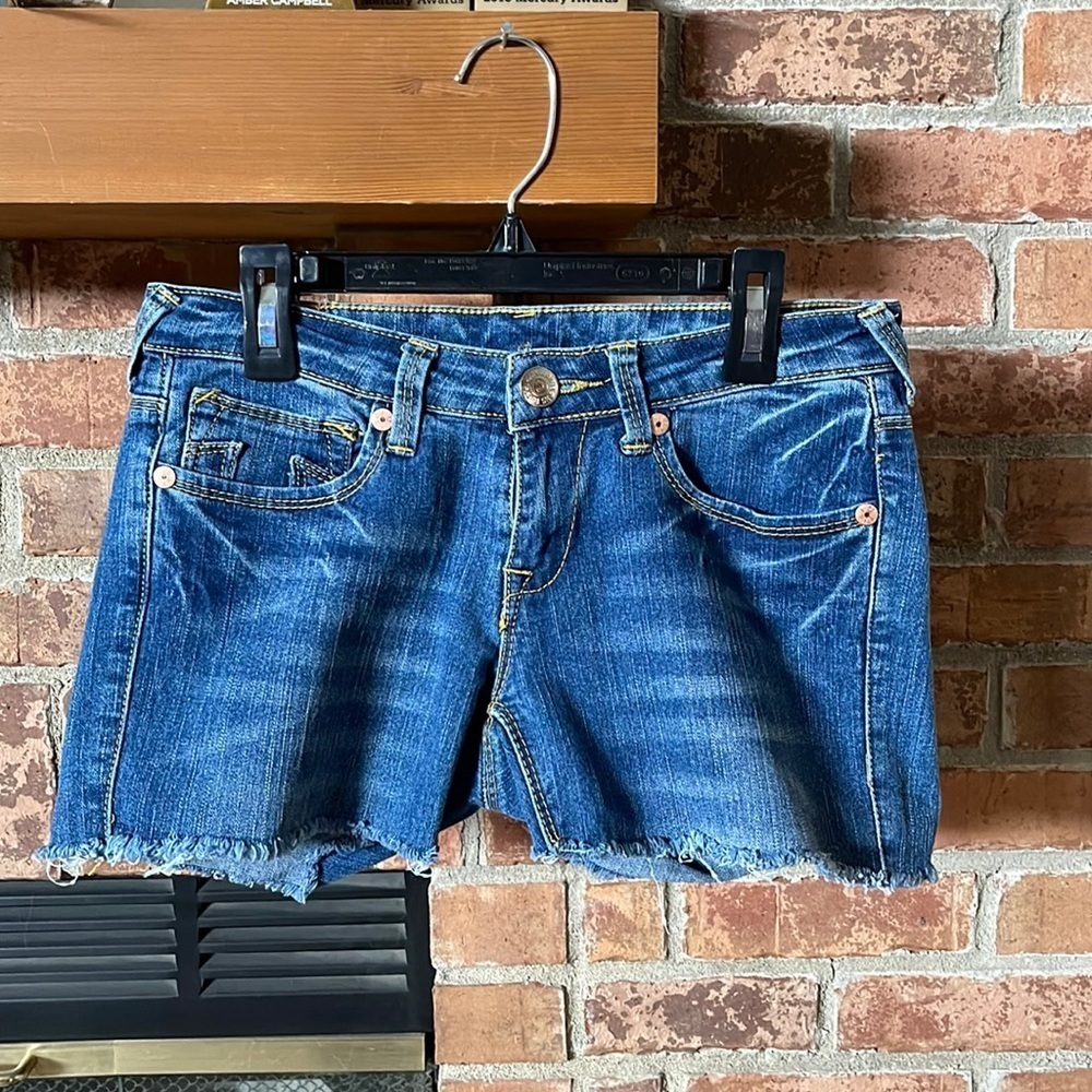 True Religion Joey Cut Off Jean Shorts